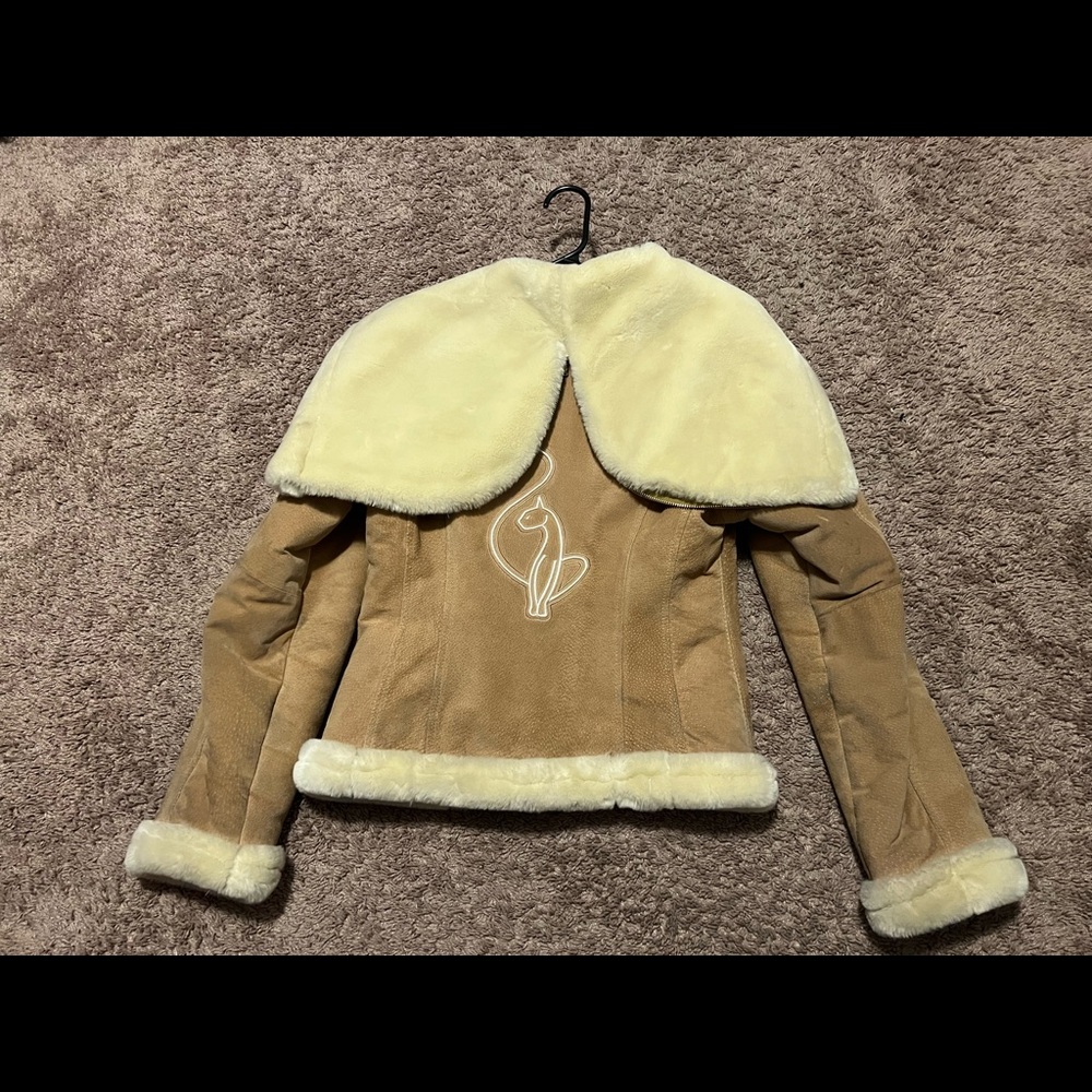 Women’s Tan Leather Fur Baby Phat Jacket